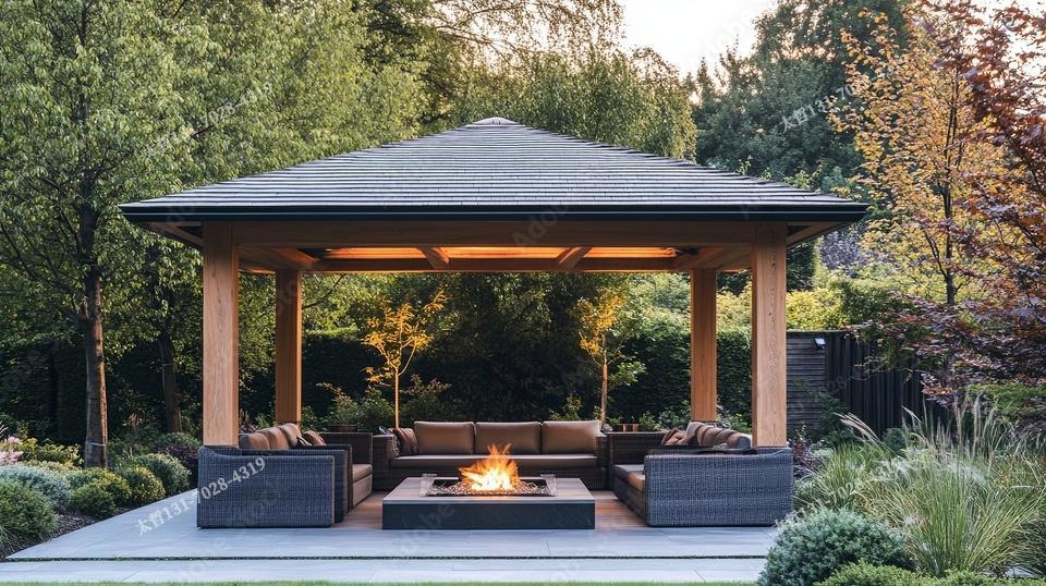 私人庭院涼亭設(shè)計(jì)圖：從圖紙到實(shí)景